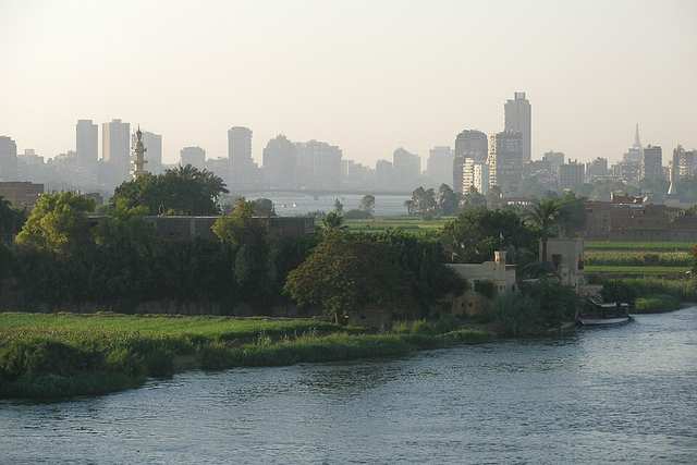 Cairo skyline, Nile River, Egypt