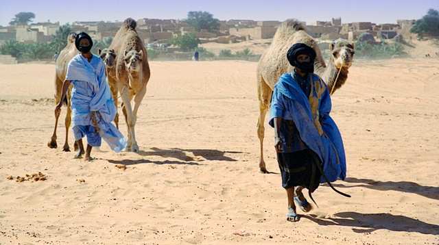 Men with camels at the Moorish Chinguetti