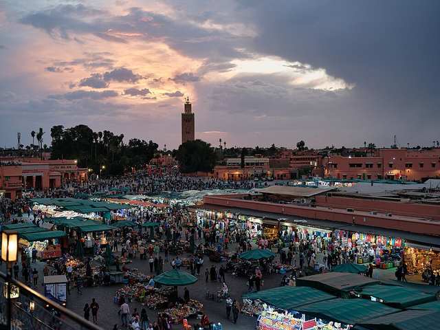 Jemaa el-Fnaa Marrakech at sunset